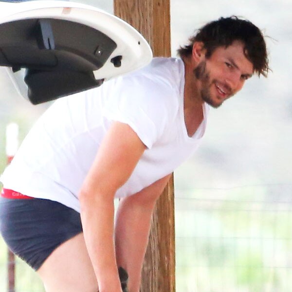 Ashton Kutcher Drops Pants to Tend to Motocross Injury