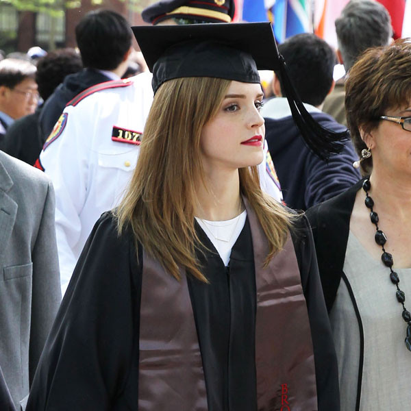 Emma Watson Proves She Can Make Anything Look Chic in Brown University  Graduation Cap and Gown