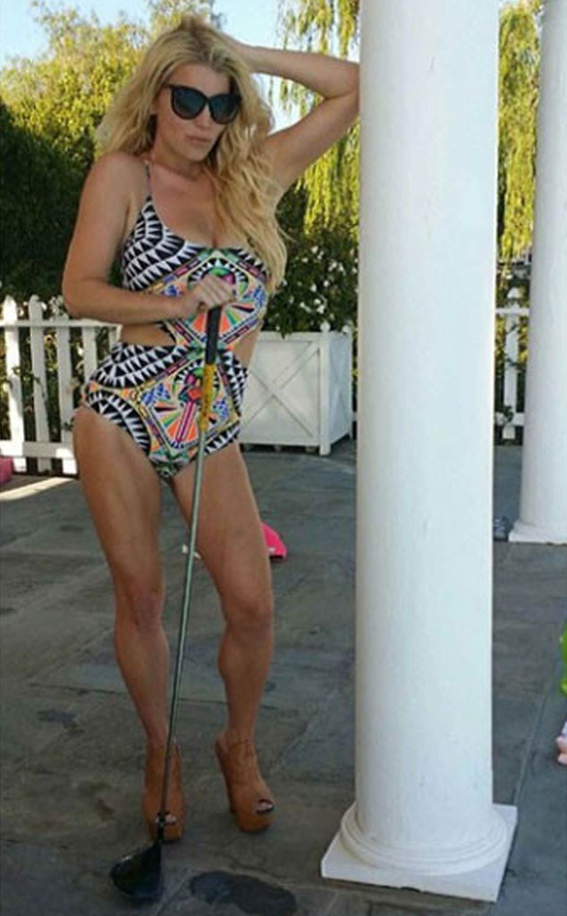 Slimmer Jessica Simpson Proudly Poses in a Swimsuit