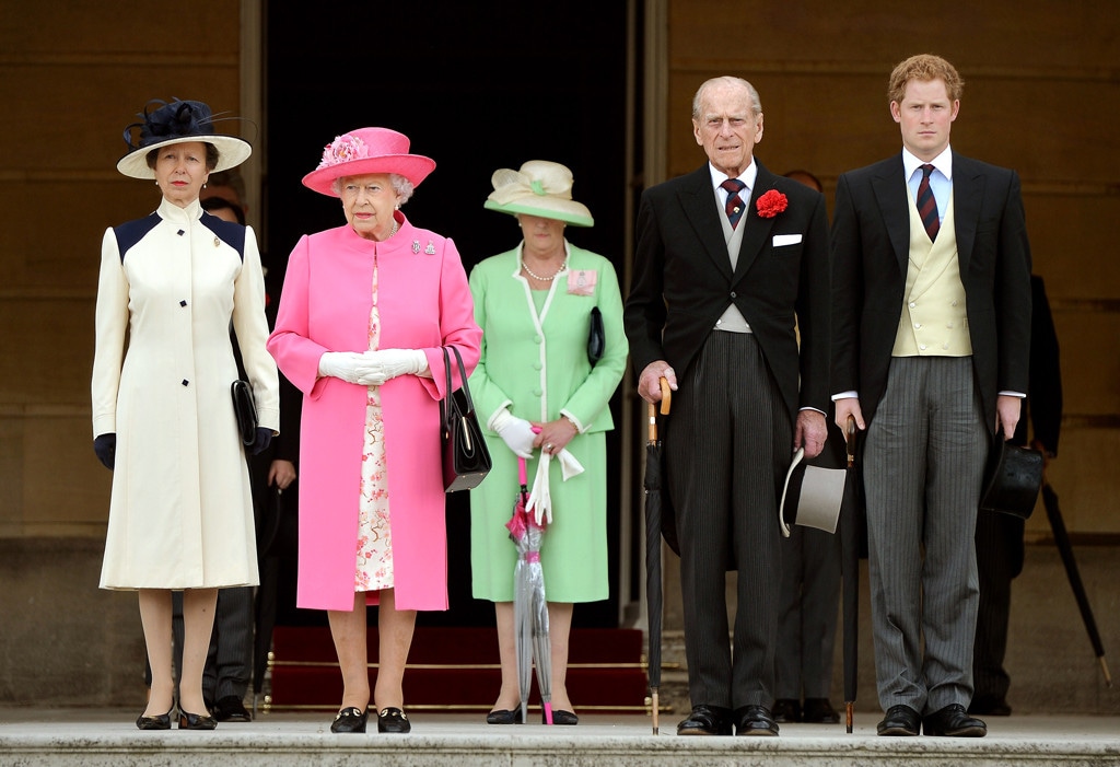 Queen Elizabeth II, Prince Philip, Prince Harry, Princess Anne