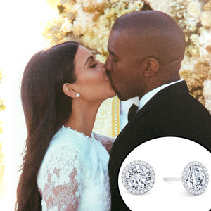Kim Kardashians Diamond Wedding Earrings Were A T From Kanye West
