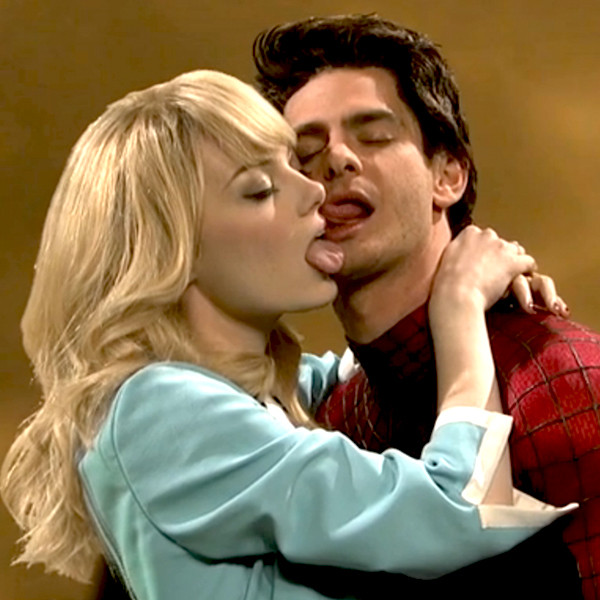 Andrew Garfield Tries To Smooch Emma Stone On Snl E Online 