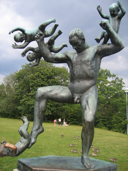 Naked Man VS Babies Statue from Good Lord Why Is This a