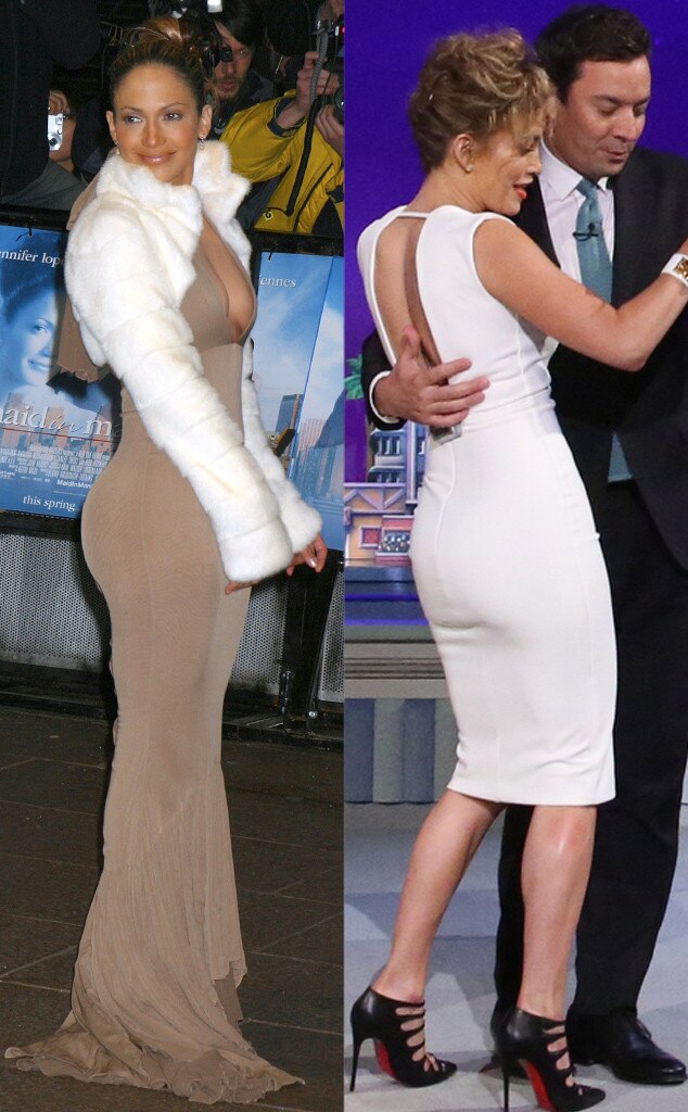 jennifer lopez u turn red dress butt