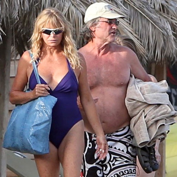 Goldie Hawn Kurt Russell Hit the Beach in Greece