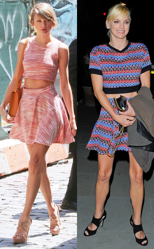 Fashion Face-Off: Taylor Swift vs. Anna Faris in Midriff Baring Looks