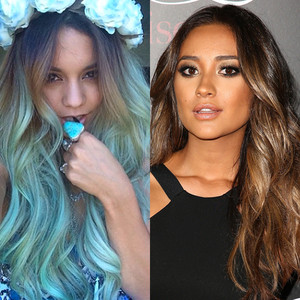 Celeb Hair Color Update Vanessa Goes Green Shay Goes Blond E