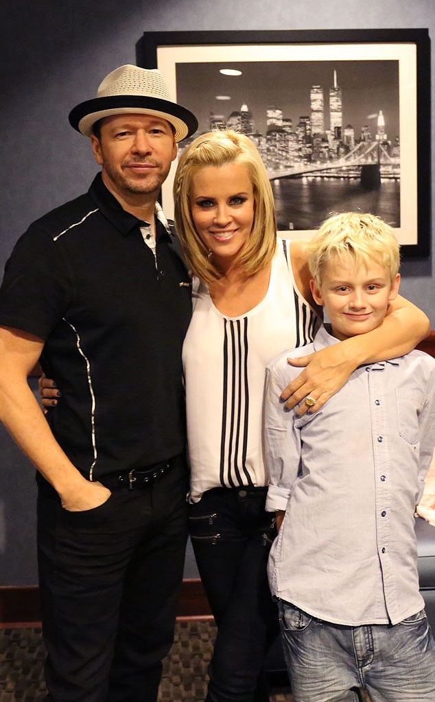 Happily married husband and wife: Donnie Wahlberg and Jenny McCarthy with their son