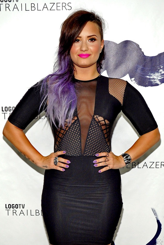 Demi Lovato Flashes Under Boob In Sexy Sheer Dress Calls