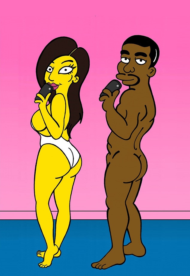 Kim Kardashian, Kanye West, Simpsons