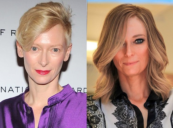 Tilda Swinton Is Unrecognizable With Long Hair Heavy Makeup E