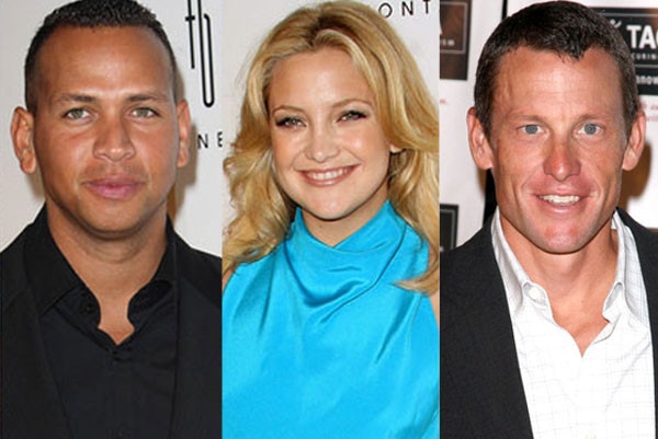 Alex Rodriquez, Kate Hudson, Lance Armstrong