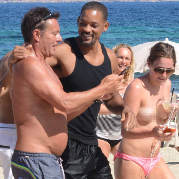 Will Smith Mobbed by Topless Woman (and Man) Seeking Selfies!