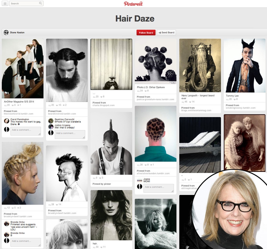 Diane Keaton, Pinterest, Hair Daze