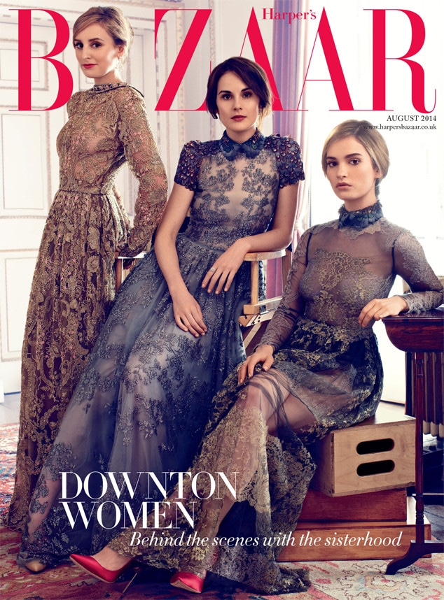 Downton Abbey, Harper's Bazaar, Laura Carmichael, Michelle Dockery, Lily James