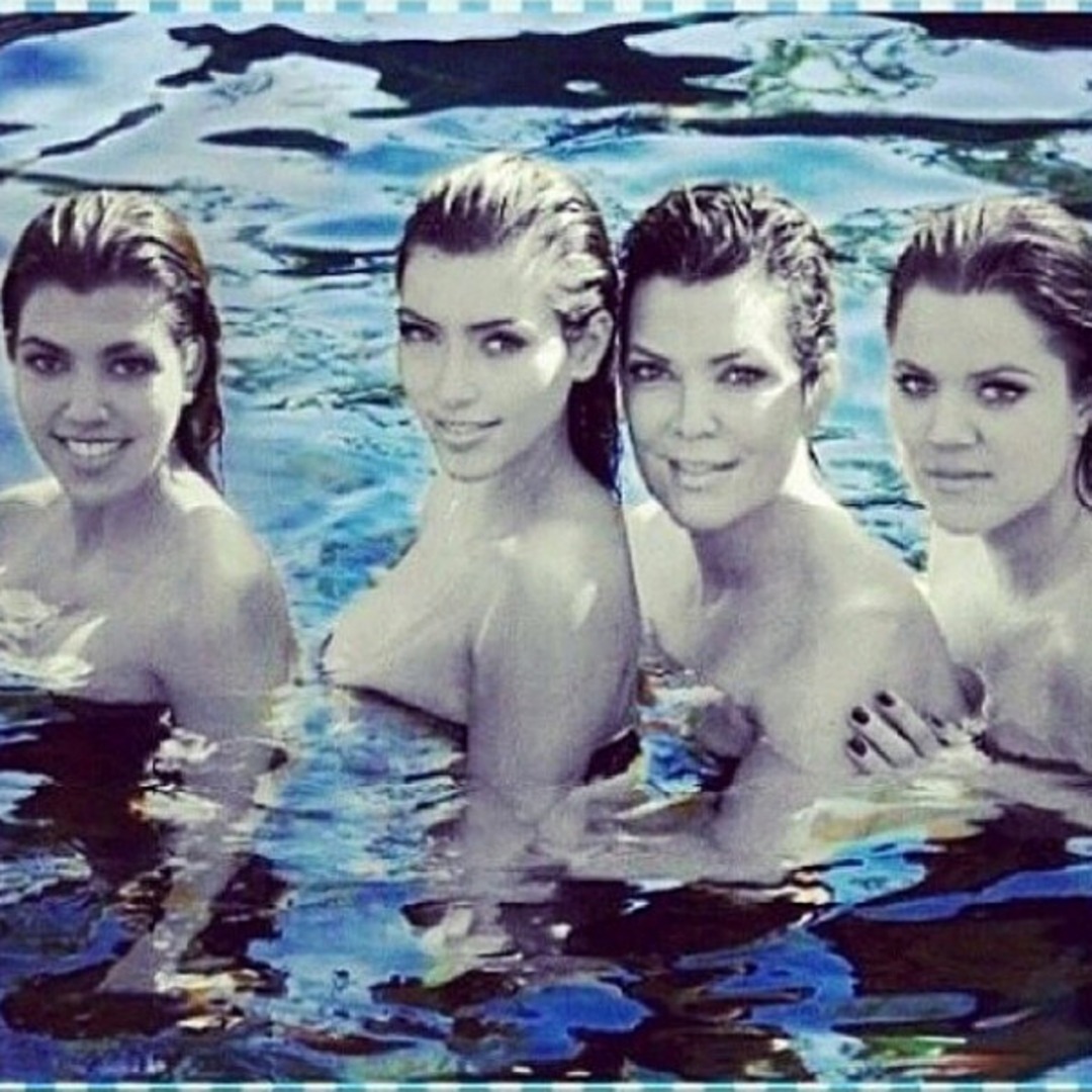 Kris Jenner Poses Topless With Kim, Khloé & Kourtney in Hot 