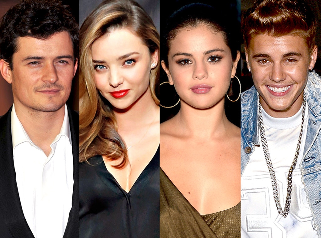 Orlando Bloom, Miranda Kerr, Selena Gomez, Justin Bieber