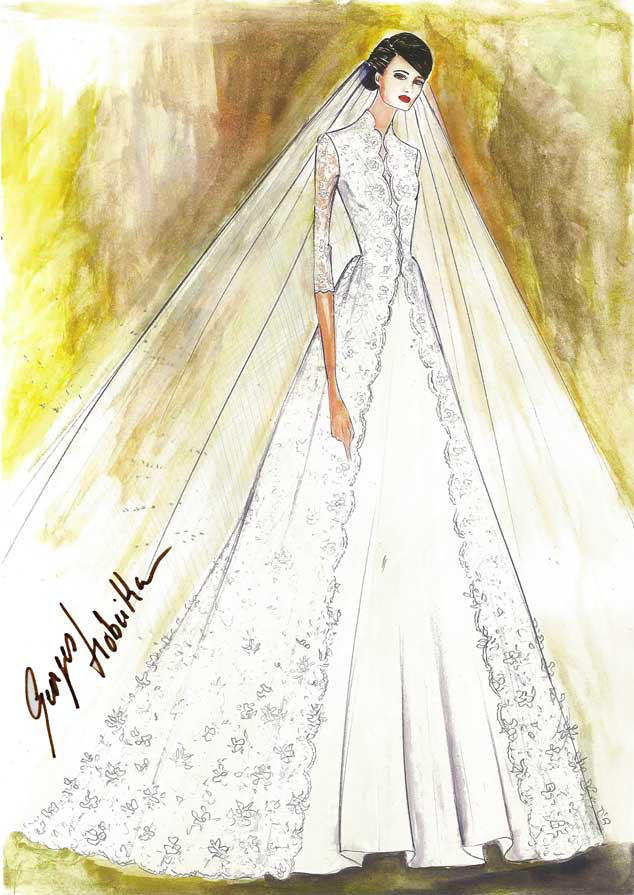 See Designer Sketches of Amal Alamuddin's Dream Wedding Dress