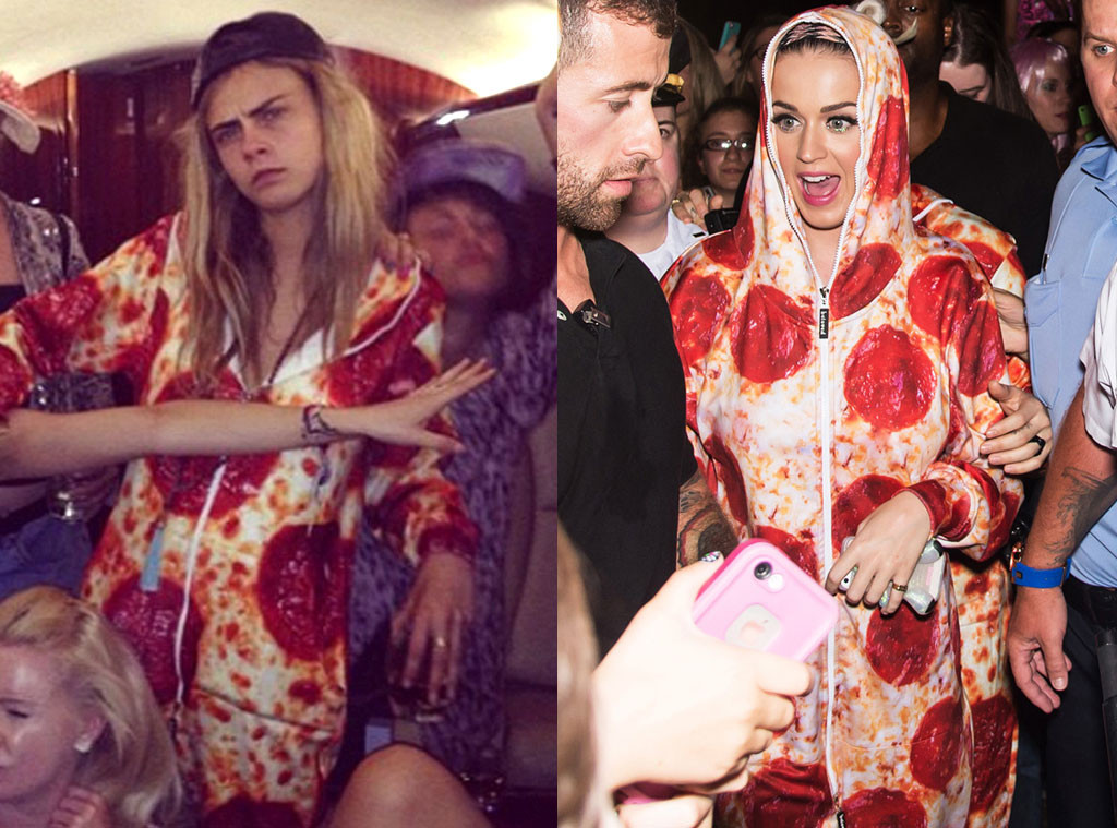 Pizza Twins! Katy Perry & Cara D. Wear Same Pepperoni Jumpsuit - E! Online