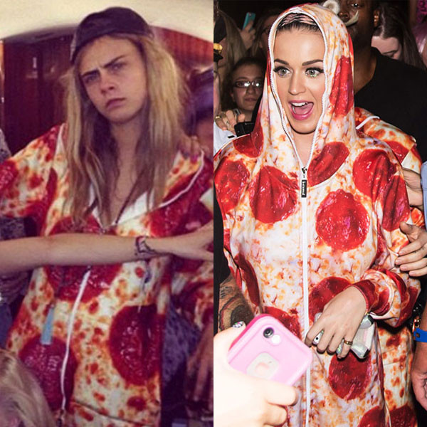 Pizza Twins! Katy Perry & Cara D. Wear Same Pepperoni Jumpsuit - E! Online