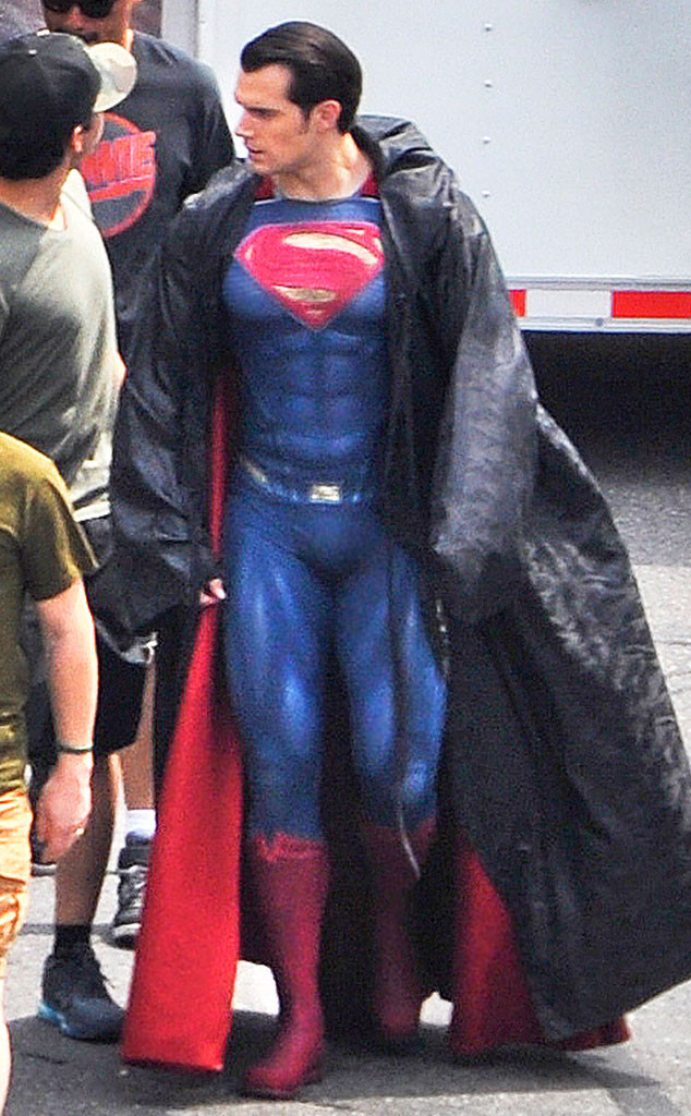 Henry Cavill on the Set of Batman v Superman
