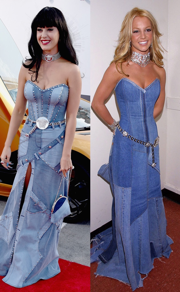 What Does Britney Spears Think of Katy Perry's Denim Dress Tribute? What Does Britney Spears Think of Katy Perry's Denim Dress Tribute?