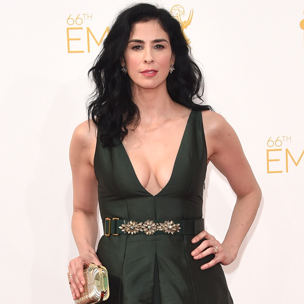 Sarah Silverman Shows Off Boobs (and Pot!) on Emmys Red Carpet - E! Online