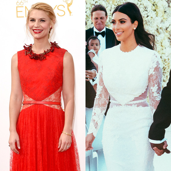 Claire Danes Wore a Version of Kim Kardashian's Wedding Dress to