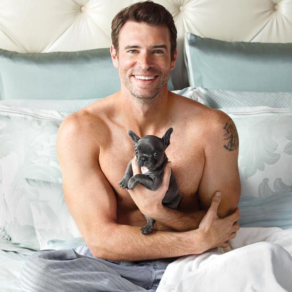 Shirtless Scott Foley Cuddles Frenchie Puppies in Bed: See the Pics