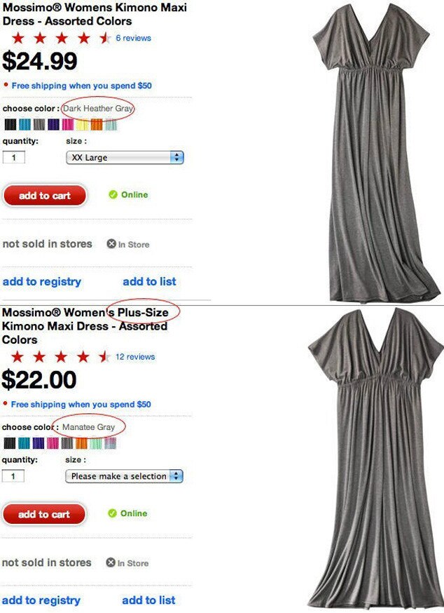 Target's PlusSize Dress in Manatee Gray from Controversial Clothing