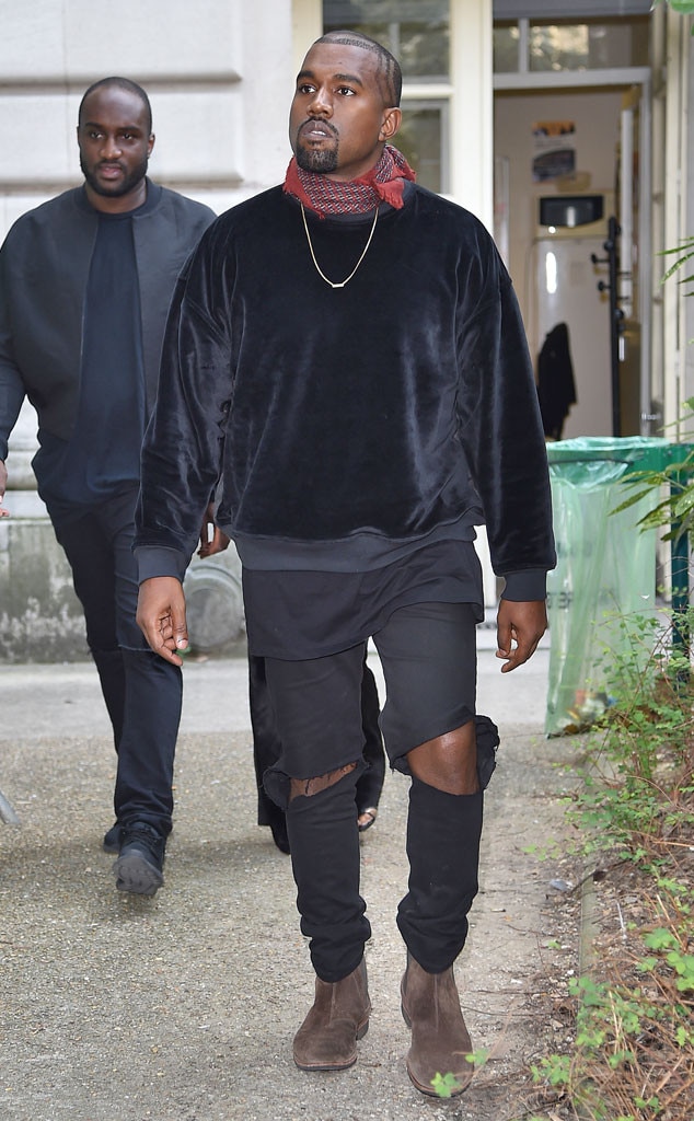 Kanye West from Stars at Paris Fashion Week Spring 2015 | E! News