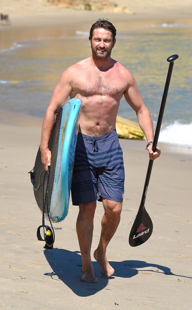 Shirtless Gerard Butler Can't Keep His Hands Off Mystery Girl—See the ...