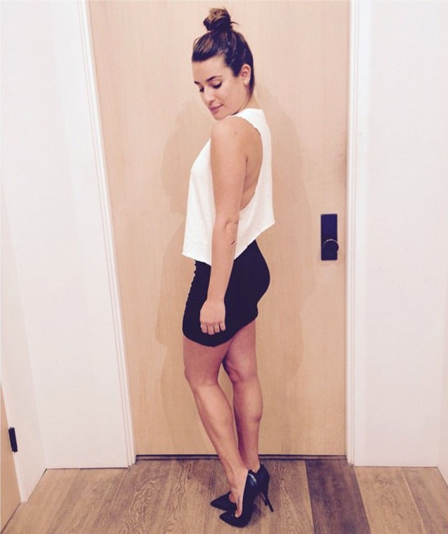 Lea Michele Skips the Bra While Trying on this Look