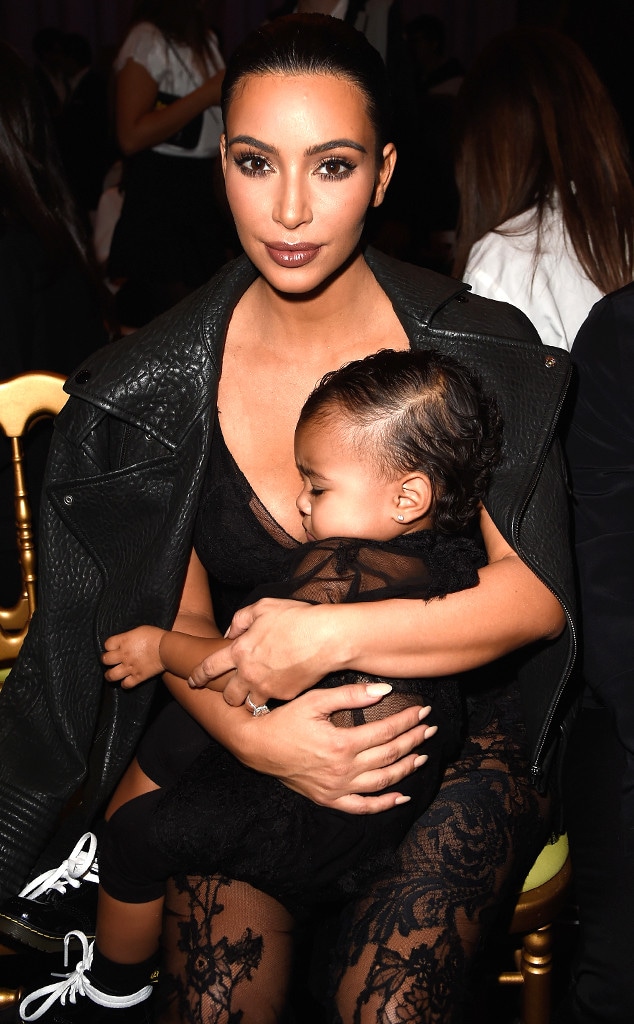 Kim Kardashian, North West, 2014, Celeb Kids Front Row, Fashion Week