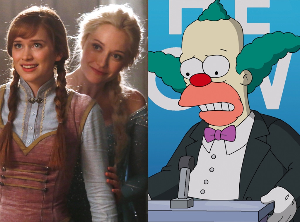 Once Upon a Time, Frozen, The Simpsons, Krusty the Clown
