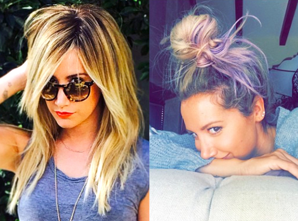 Newlywed Ashley Tisdale Dyes Her Hair Lavender E Online