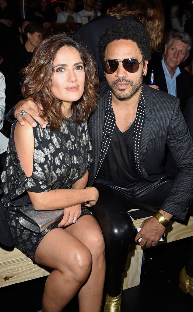 Salma Hayek, Lenny Kravitz, Paris Fashion Week
