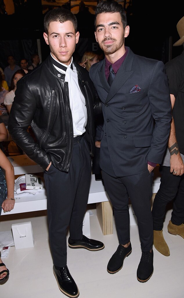 Nick Jonas & Joe Jonas from Stars at New York Fashion Week Spring 2015