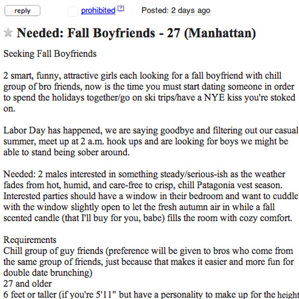 N.Y. Girls Post Craigslist Ad Seeking 