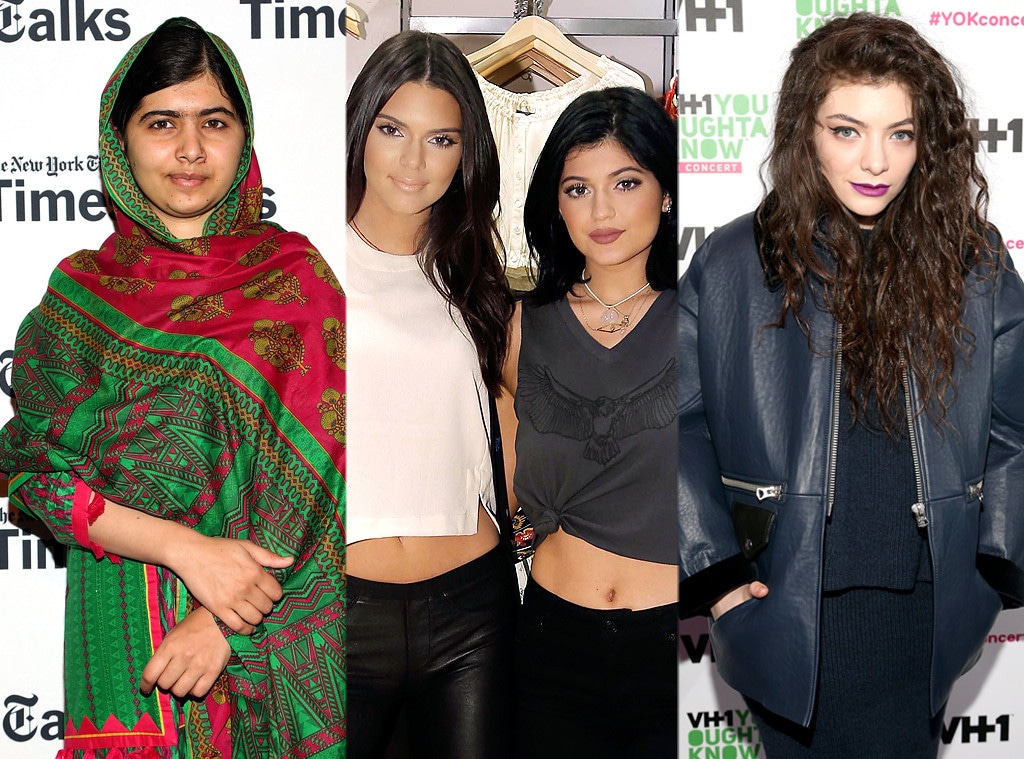 Lorde, Kylie Jenner, Kendall Jenner, Malala Yousafzai