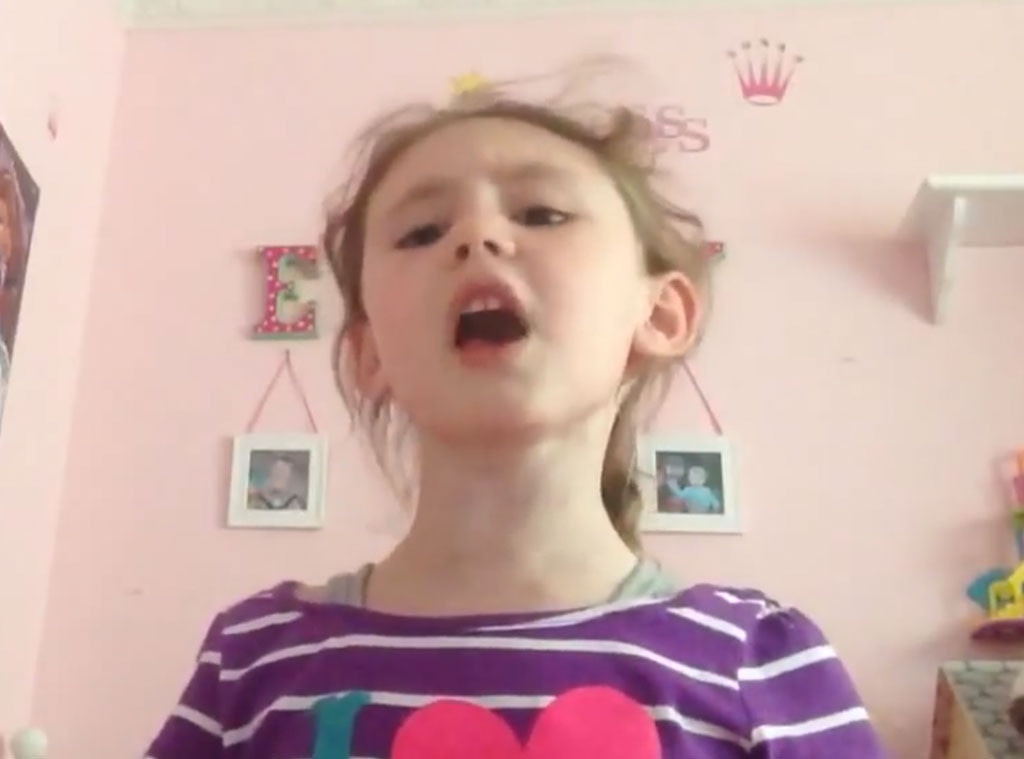 little girl singing frozen