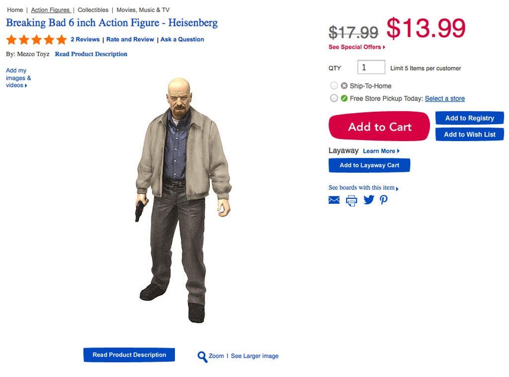 Breaking Bad, Toys R Us Action Figure