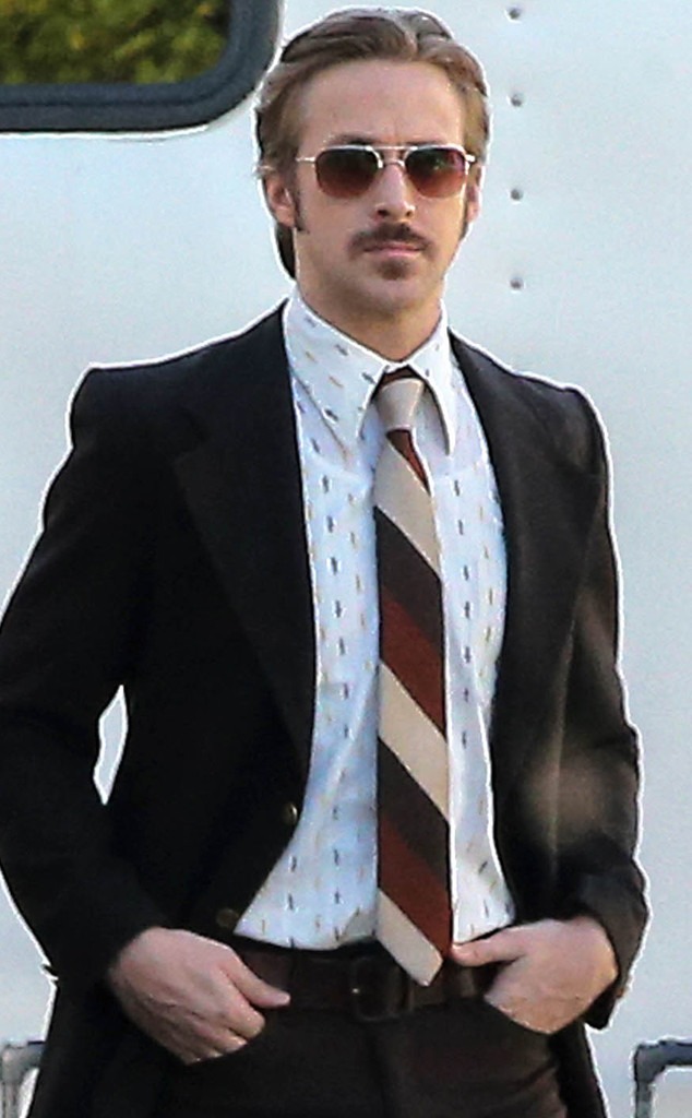 New Dad Ryan Gosling Returns To Work And Grows A Mustache After