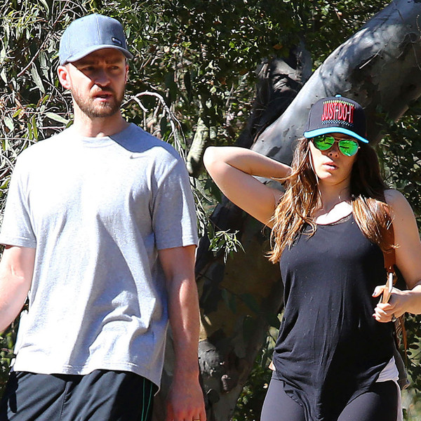 Justin Timberlake, Jessica Biel Get Sporty on Nature Hike