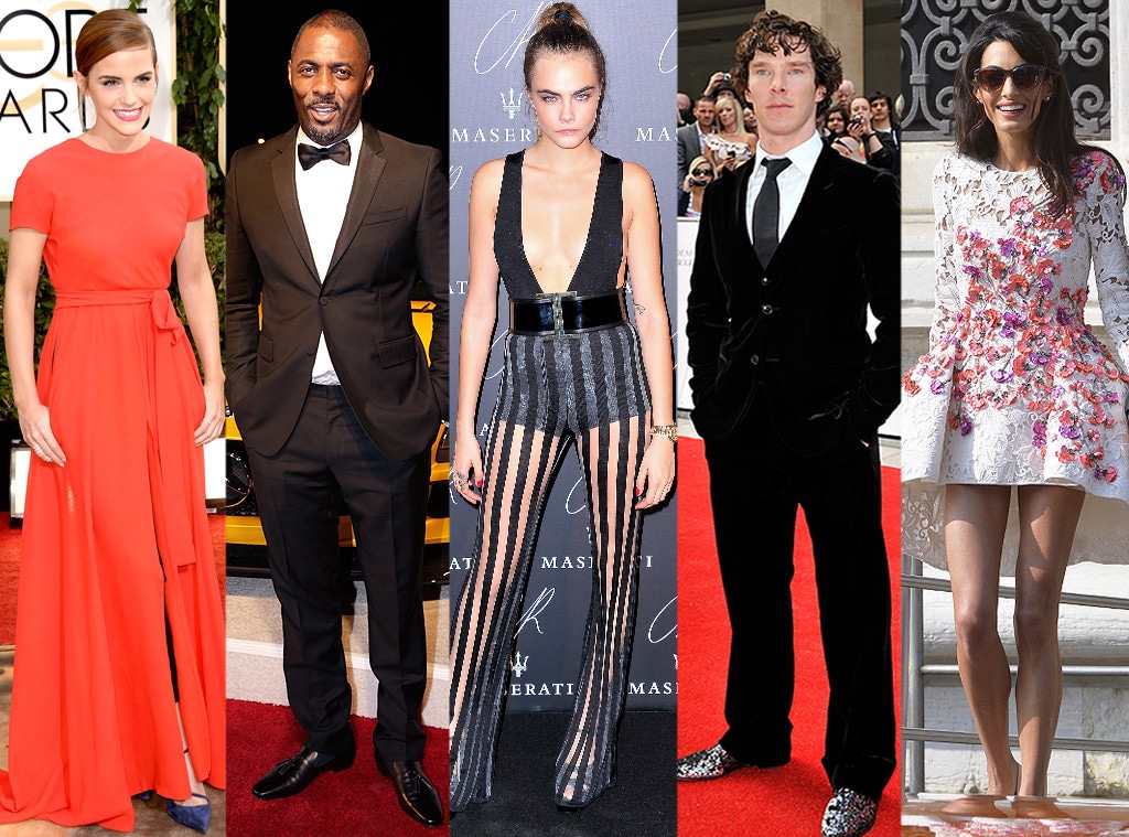 Amal Alamuddin, Emma Watson, Benedict Cumberbatch, Idris Elba, Cara Delevingne 
