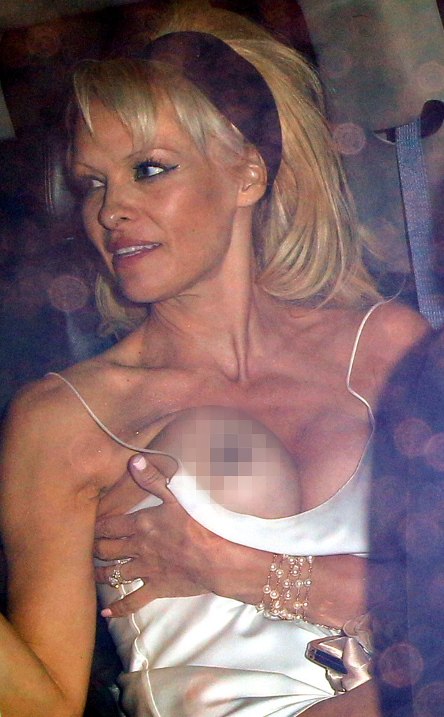 Pam Anderson's Entire Boob Pops Out of Slip Dress: See the Pics