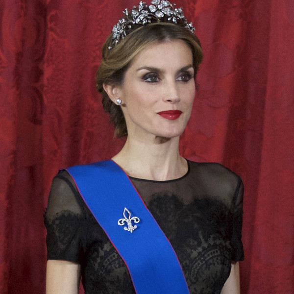Queen Letizia Dazzles in Diamond Tiara and Sheer Lace Gown
