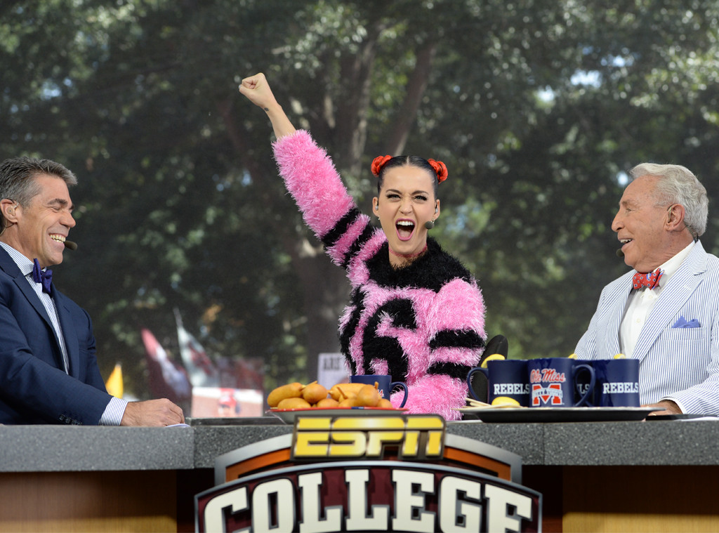 Katy Perry Joins ESPN College GameDay, Asks Oklahoma Quarterback Trevor