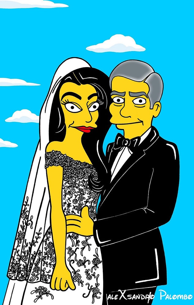Amal Alamuddin, George Clooney, Wedding, Simpsonized 