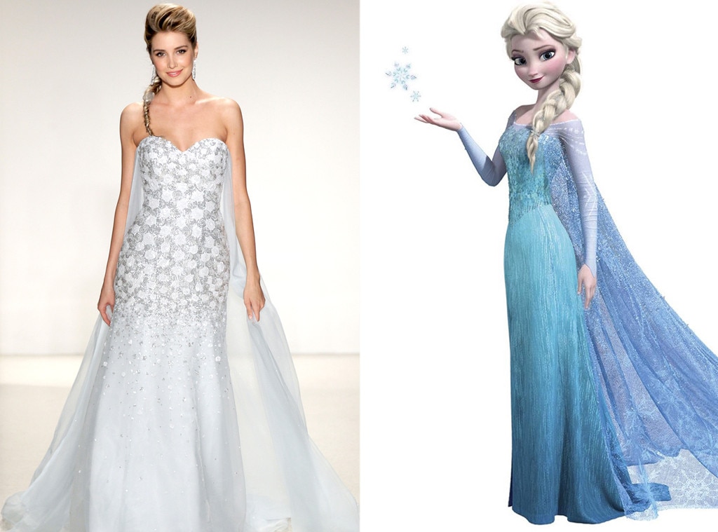 frozen themed wedding dress